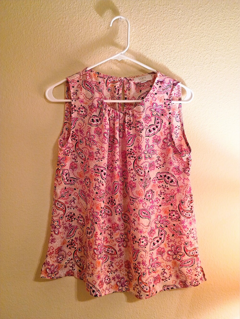 LOFT Small Petite Floral Paisley Sleeveless Tank Top